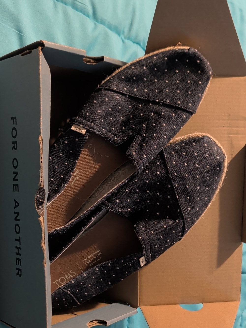 Toms Blue Demin  Canvas Polka Dot Slip-On